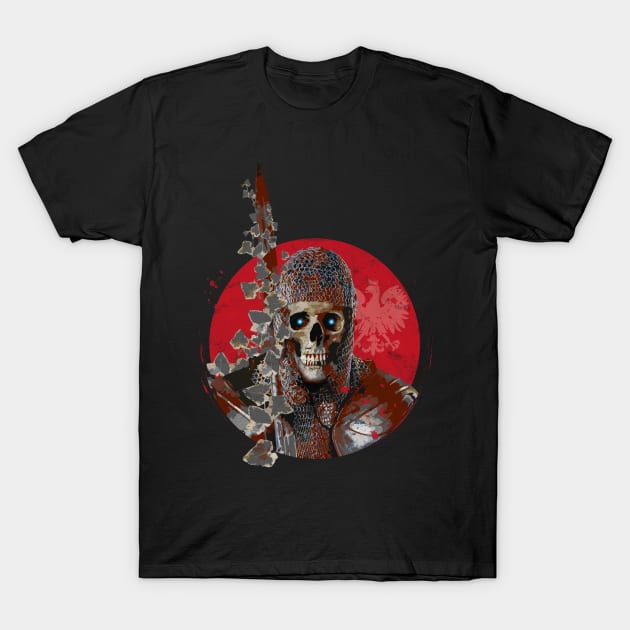 Grinning Knight Skull T-Shirt by ArtlifeDesigns